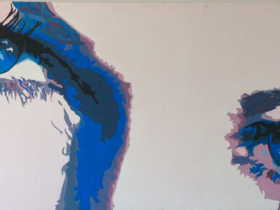 Leinwandbild Augen 190x80, Kunst: HOSEUS macht Direkt Art: Leinwandbilder, Skulpturen. HOSEUS ist ein Künstlerpaar in München und erschafft seine Werke mit Fusiontechnik