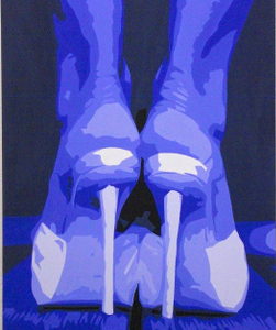 Leinwandbild High Heels blau 100x140, Kunst: HOSEUS macht Direkt Art: Leinwandbilder, Skulpturen. HOSEUS ist ein Künstlerpaar in München und erschafft seine Werke mit Fusiontechnik