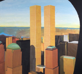 Leinwandbild World Trade Center 170x180, Kunst: HOSEUS macht Direkt Art: Leinwandbilder, Skulpturen. HOSEUS ist ein Künstlerpaar in München und erschafft seine Werke mit Fusiontechnik