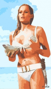 Kunst: Leinwandbild Ursula Andress, James Bond, 110x200, HOSEUS, Das erste Bond-Girl